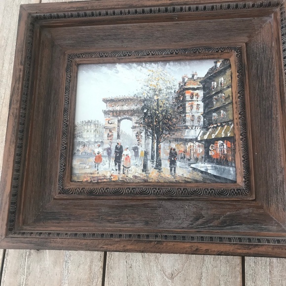 wood frame and oil painting - Picture 1 of 6